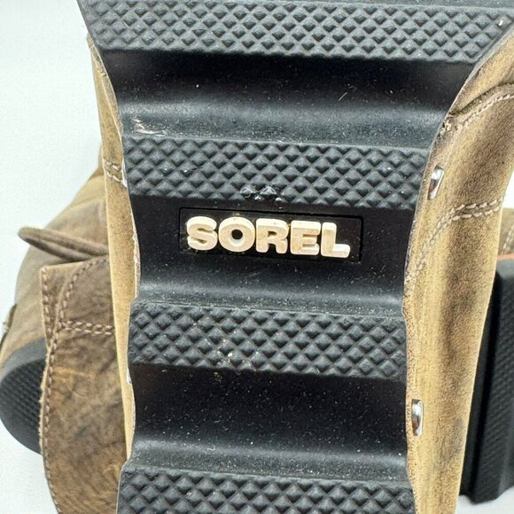 Sorel Joan Of Arctic Wedge Boots Brown Rustic Leather Lace-Up Womens Size 9 - Picture 8 of 9